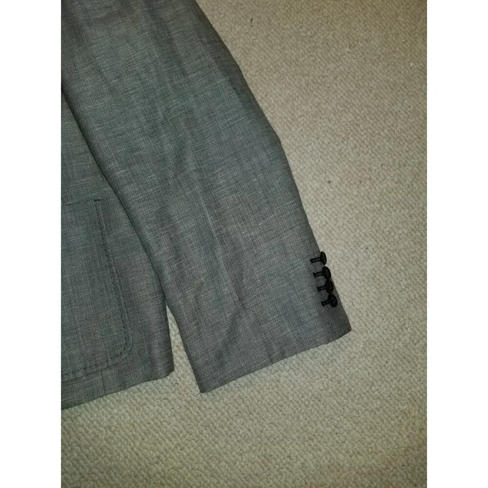 Womens Jacket-TALBOTS-black/white tweedy wool blend button blazer Classic-24W